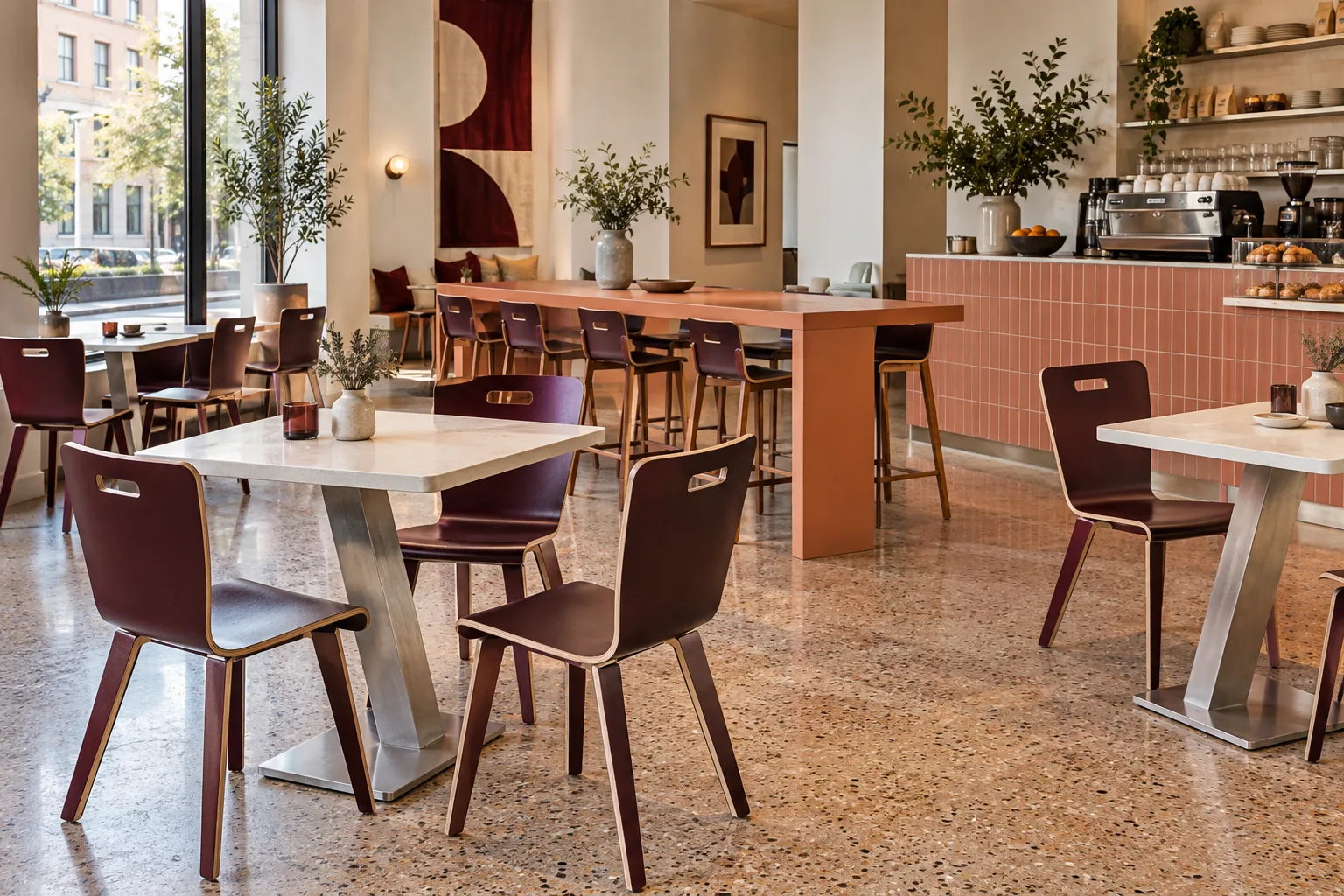 Bold Contemporary Café furniture concept interior
