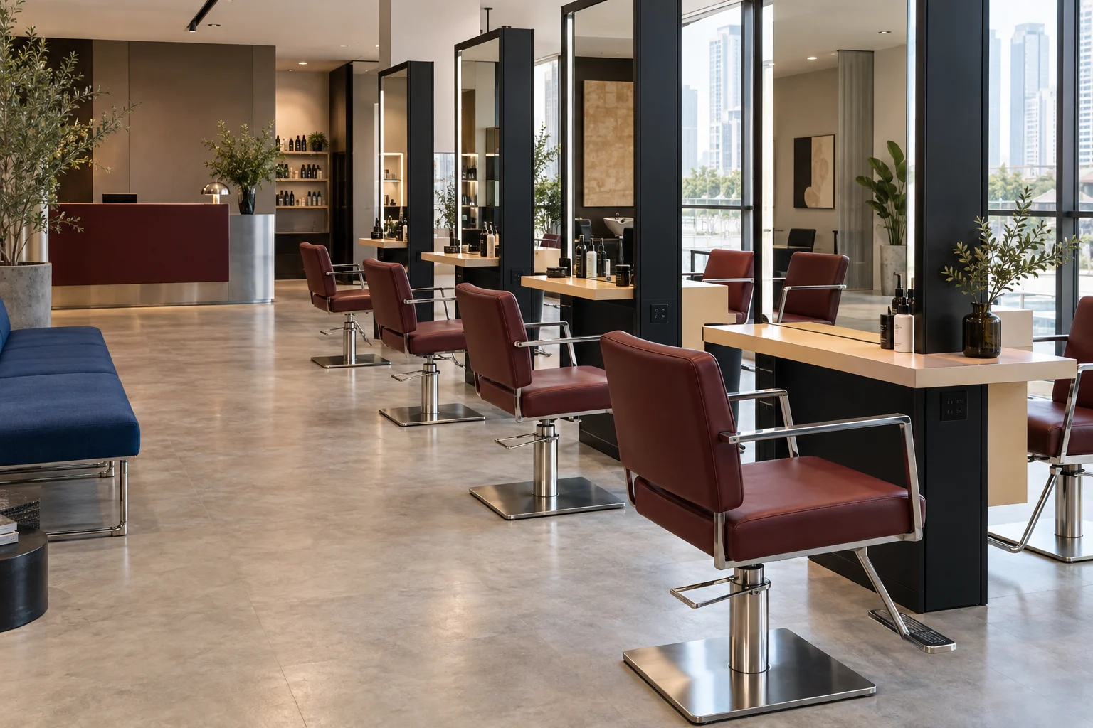 Bold Contemporary Salon furniture concept interior