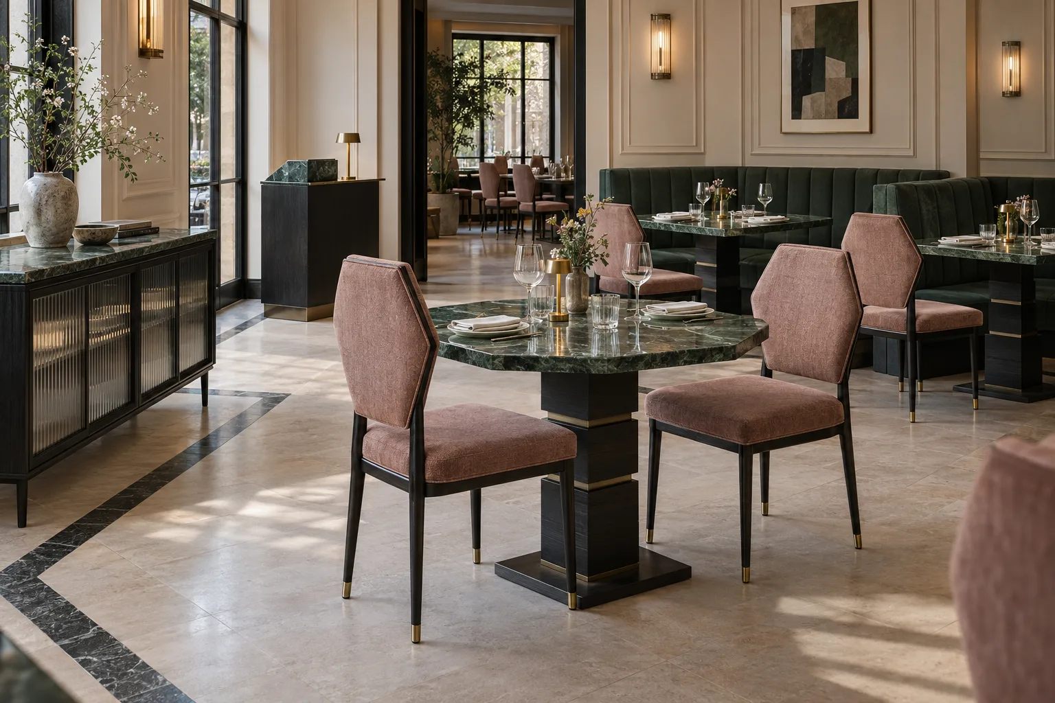 Modern Deco Restaurant furniture concept interior