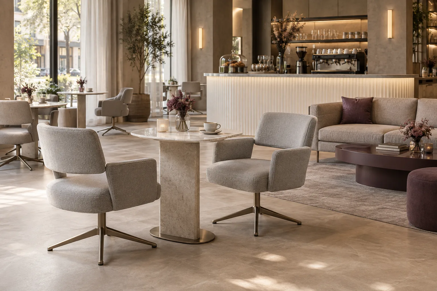Soft Luxury Café furniture concept interior