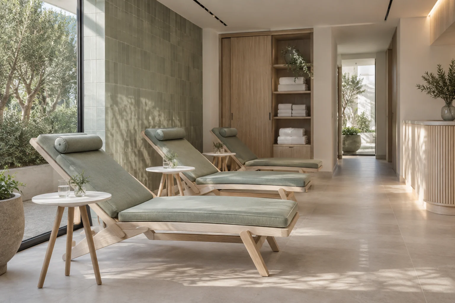 Soft Minimal Spa furniture concept interior
