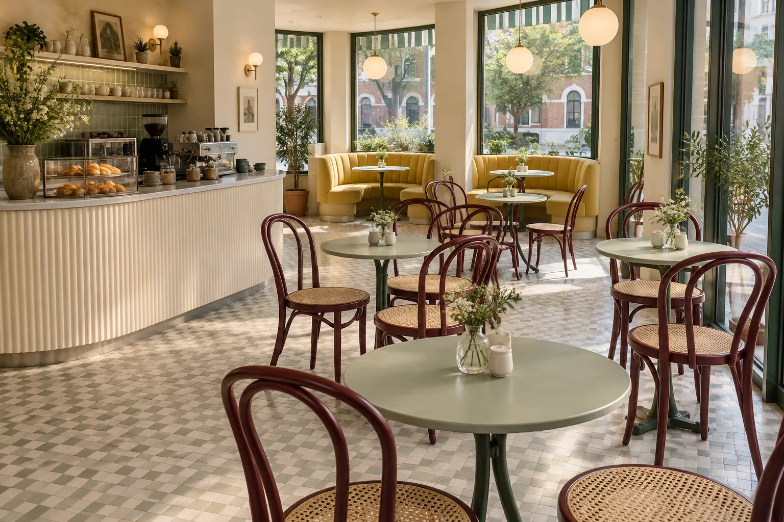 Soft Retro Café furniture concept interior