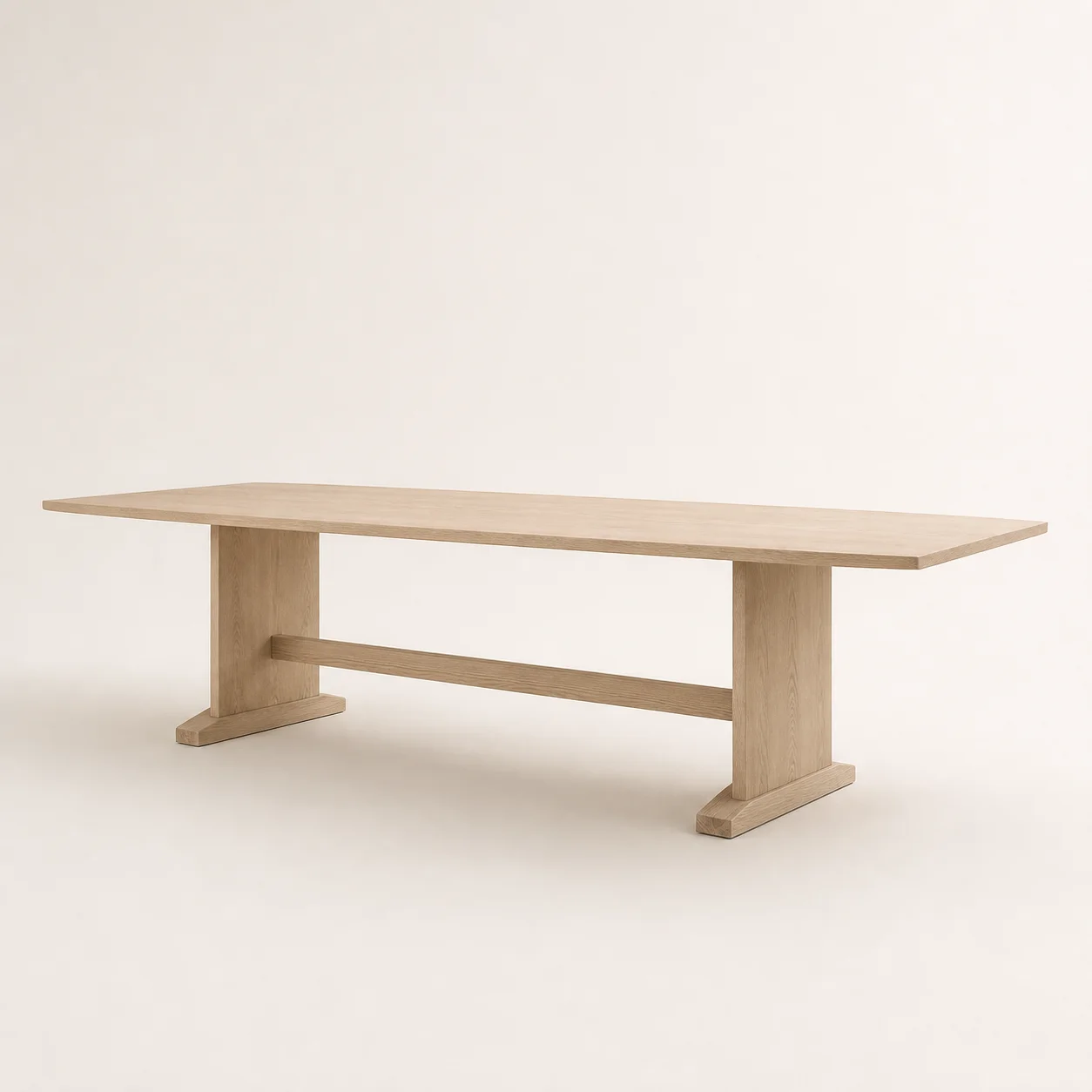 Tobi Dining Table studio concept visual in pale ash, hand-oiled matte surface