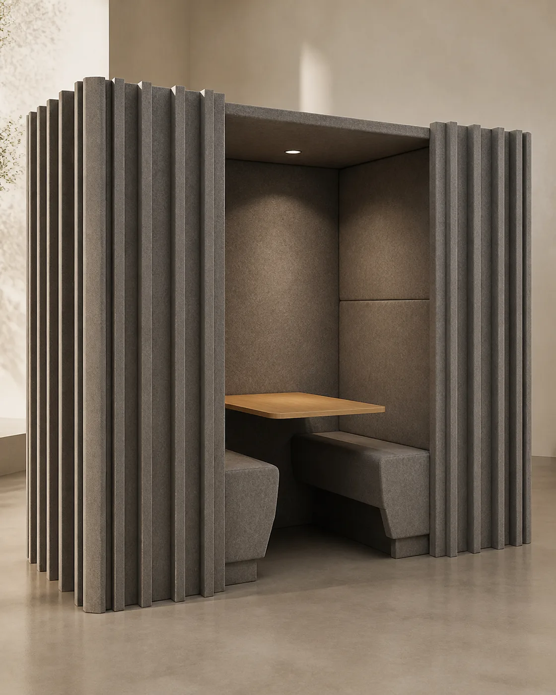 Acoustic Felt Wall Panels applied to its dedicated furniture product