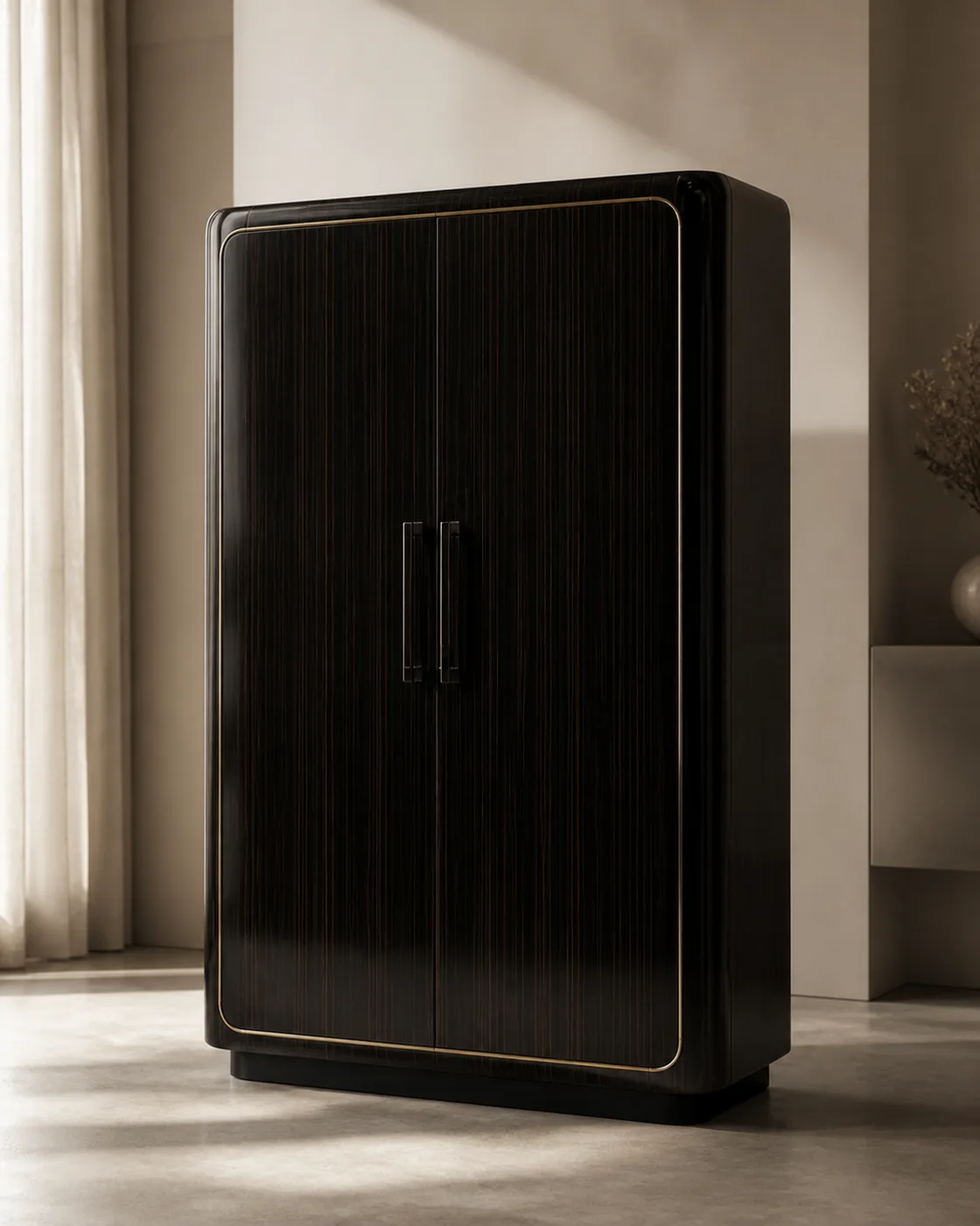 Ebony-Stained Wood Veneer applied to its dedicated furniture product