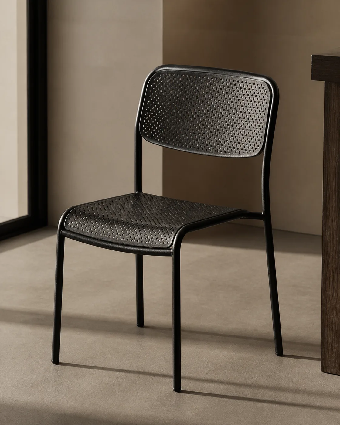 Matte Black Steel Furniture applied to its dedicated furniture product
