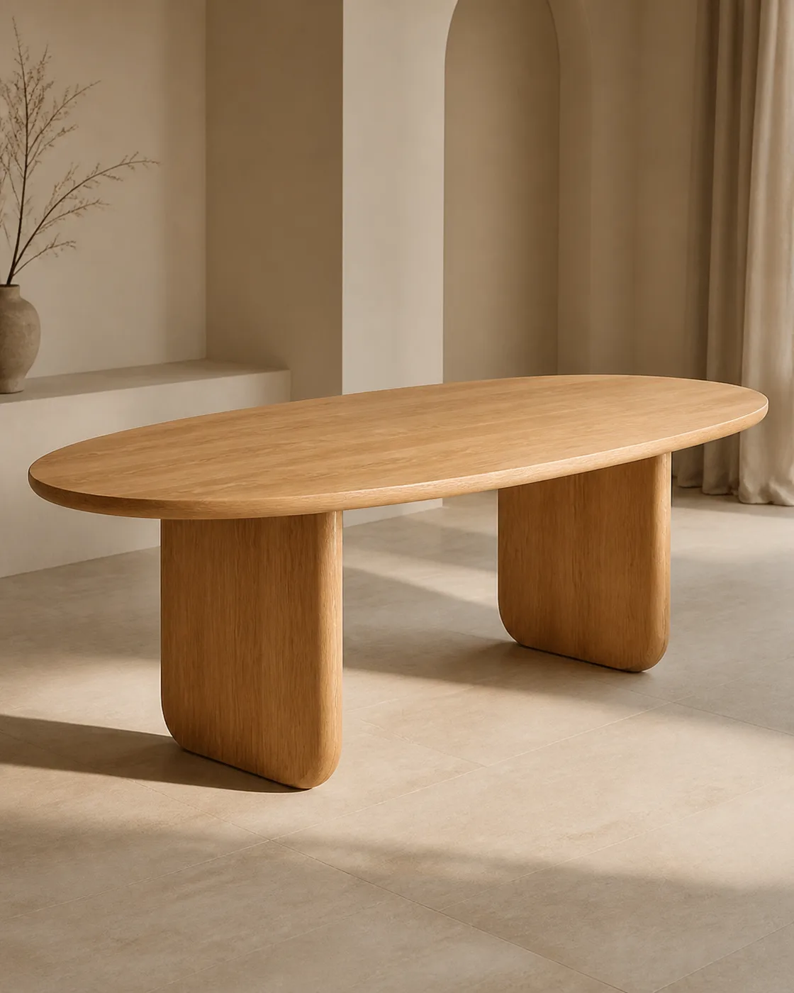 Natural Oak Solid Wood applied to its dedicated furniture product