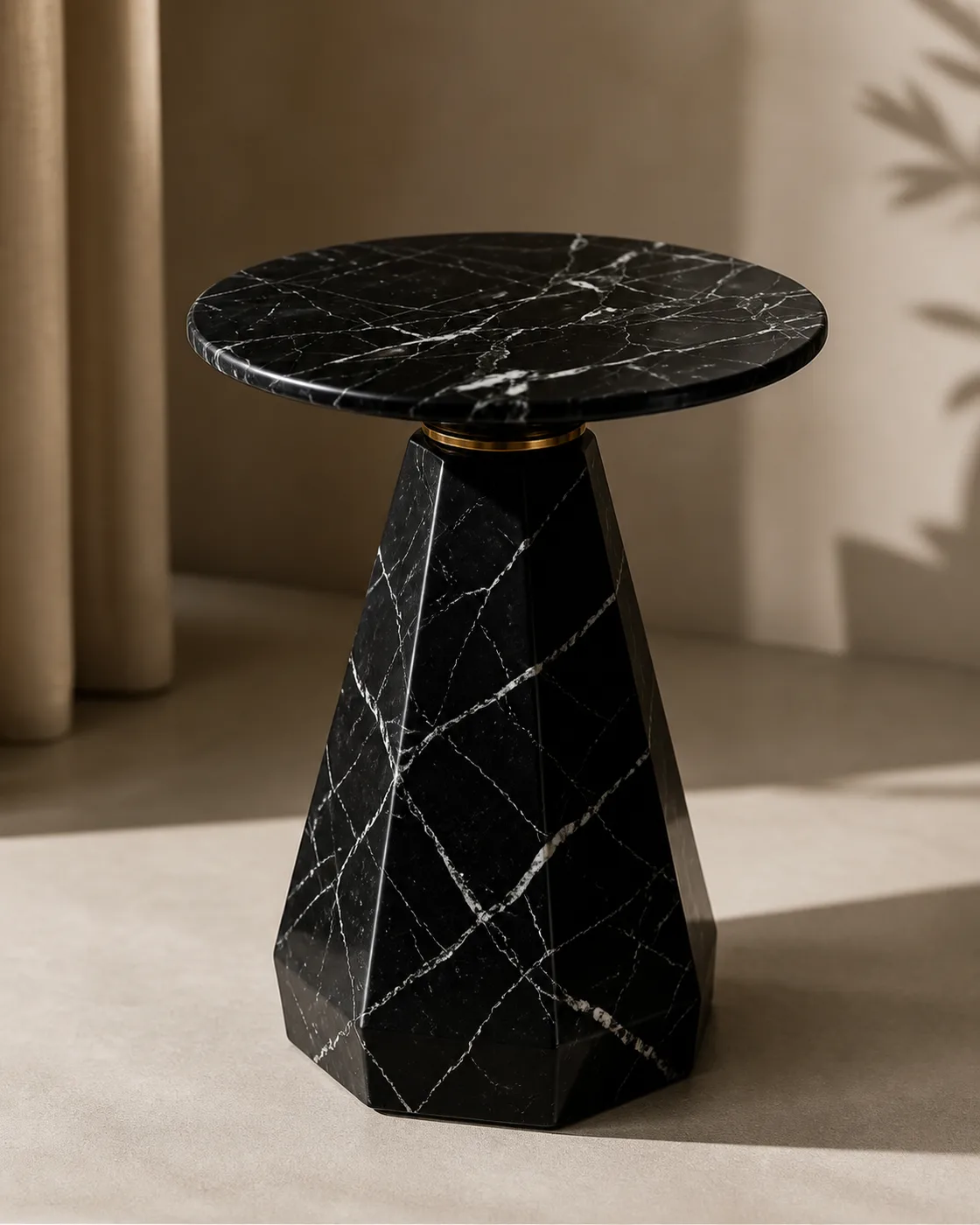 Nero Marquina Marble applied to its dedicated furniture product
