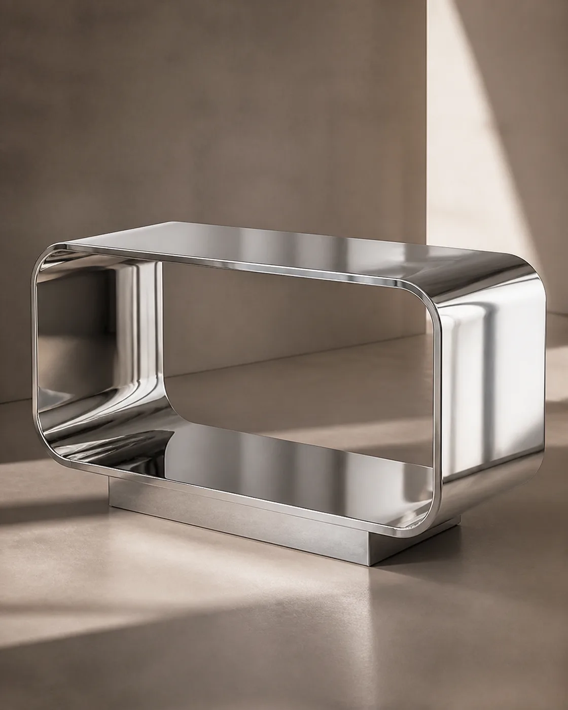 Polished Stainless Steel Furniture applied to its dedicated furniture product