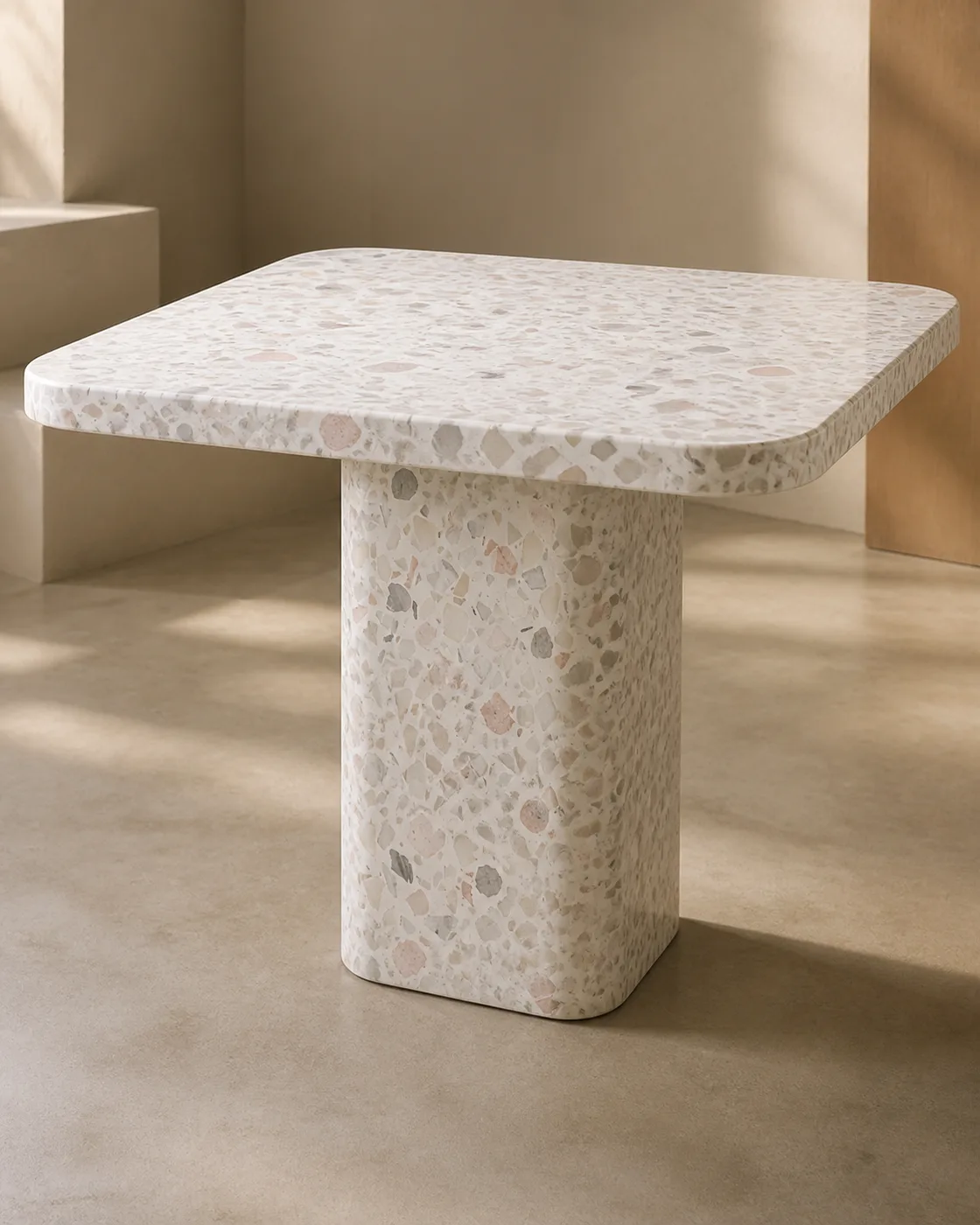 Terrazzo Bianco applied to its dedicated furniture product