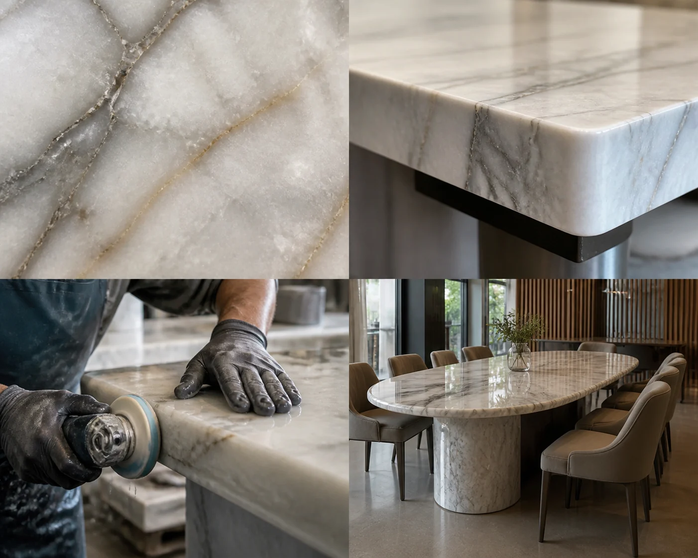 Stone & Marble — Application view: engineered stone-table assembly