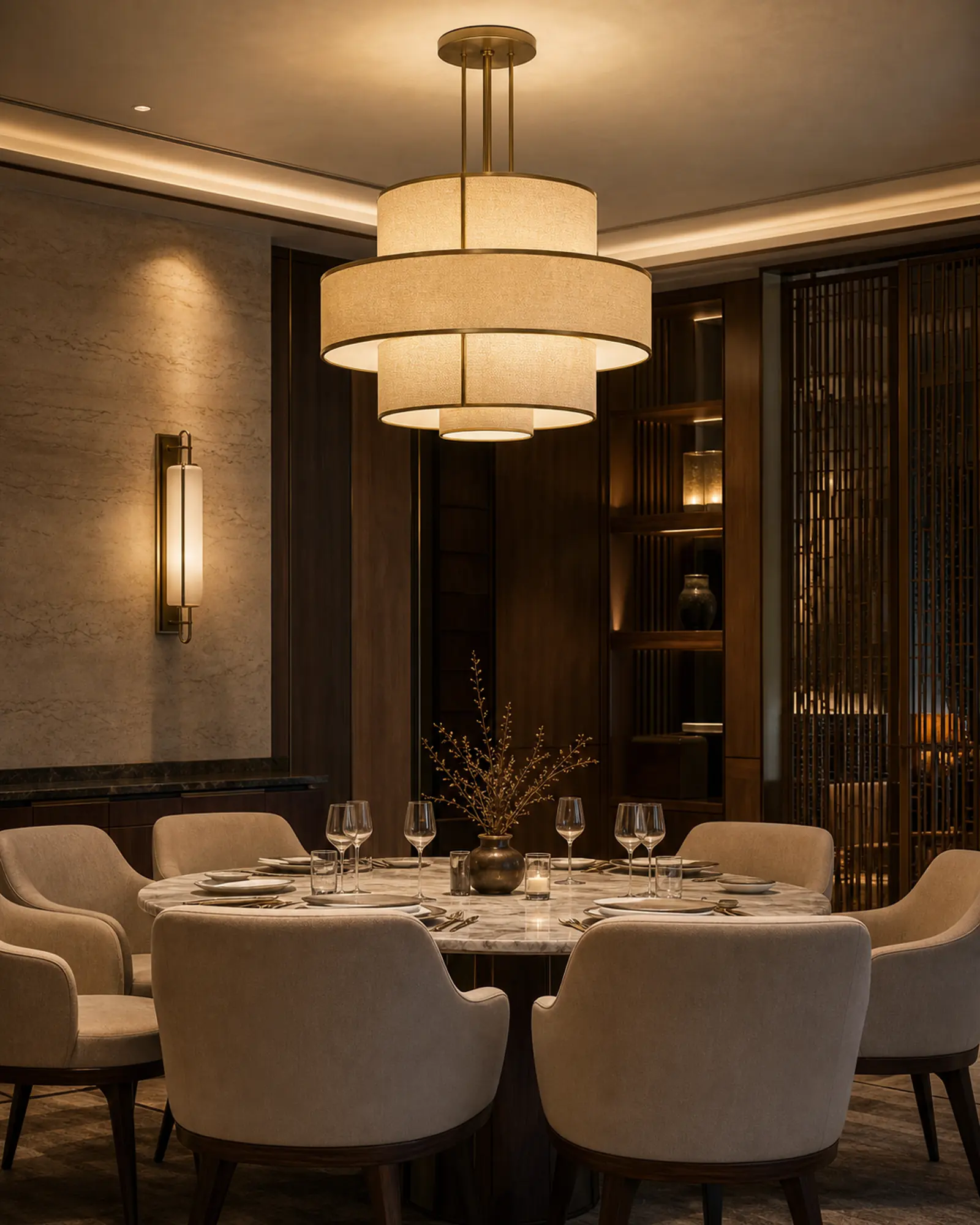 Pendant Light in context - Hotel suites, restaurant tables, lounge seating, reception areas