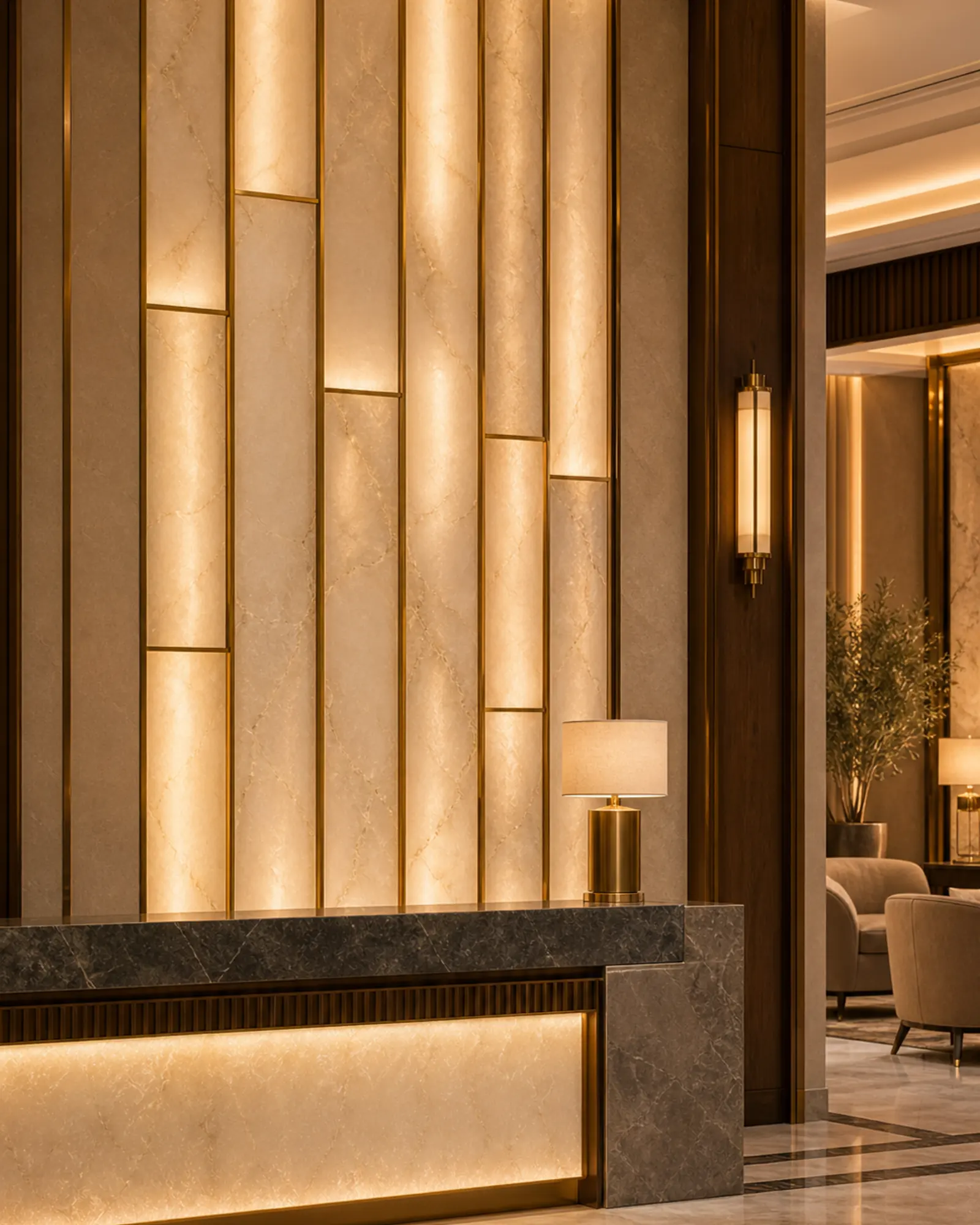 Decorative Lighting in context - Feature walls, reception desks, restaurants, spa corridors, lobby lounges