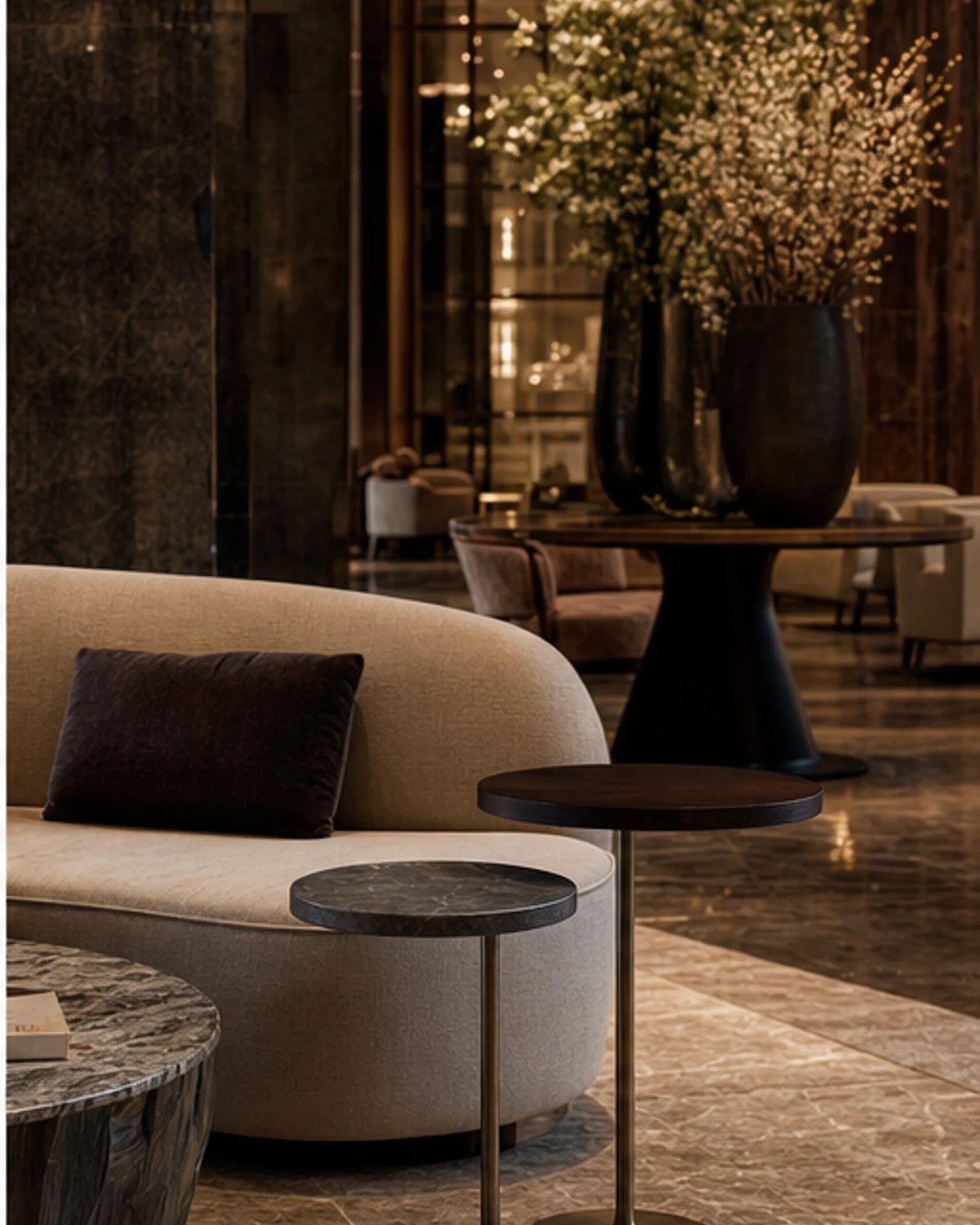 Nesting Side Tables in context - hotel lounge, guest suite, executive waiting area