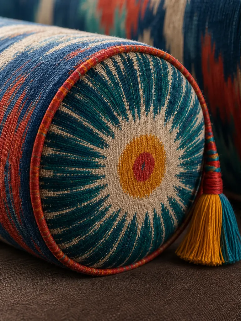 Azure Halo Bolster Set textile and construction detail