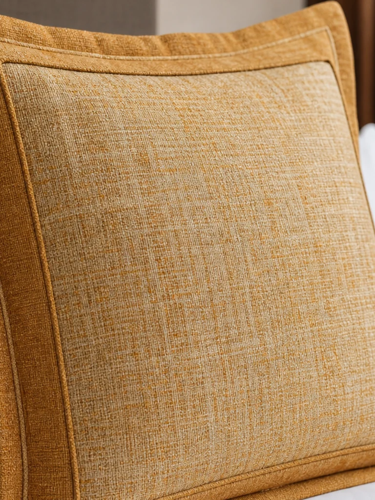 Marigold Frame Cushion textile and construction detail