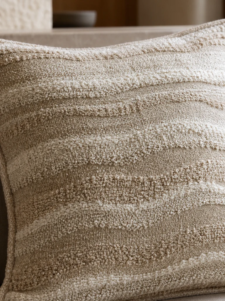 Sandstone Ripple Cushion textile and construction detail