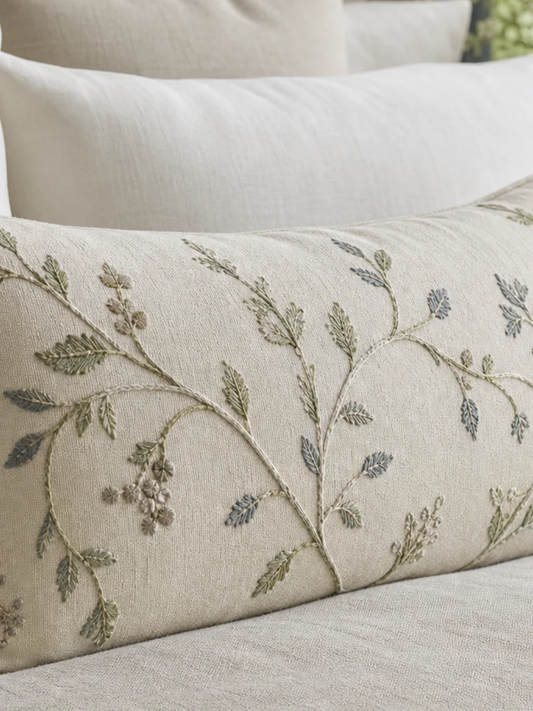 Ivory Garden Lumbar textile and construction detail