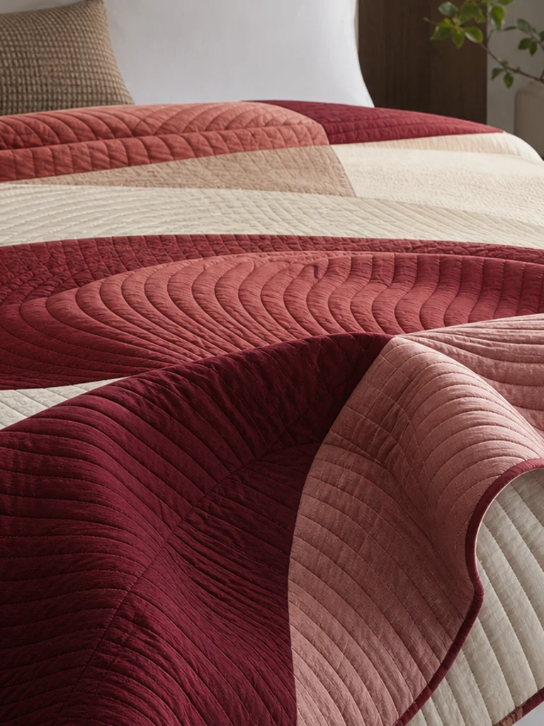 Garnet Arc Coverlet textile and construction detail
