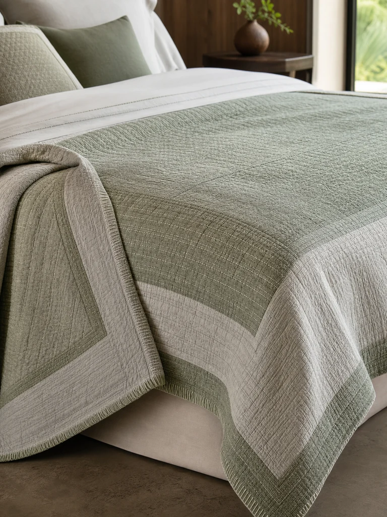 Celadon Vale Bedspread shown in Resort guestrooms, spa suites, calm residences