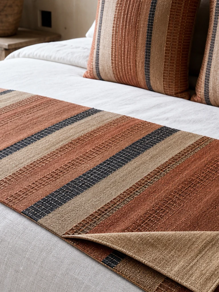 Terracotta Reed Bed Runner textile and construction detail