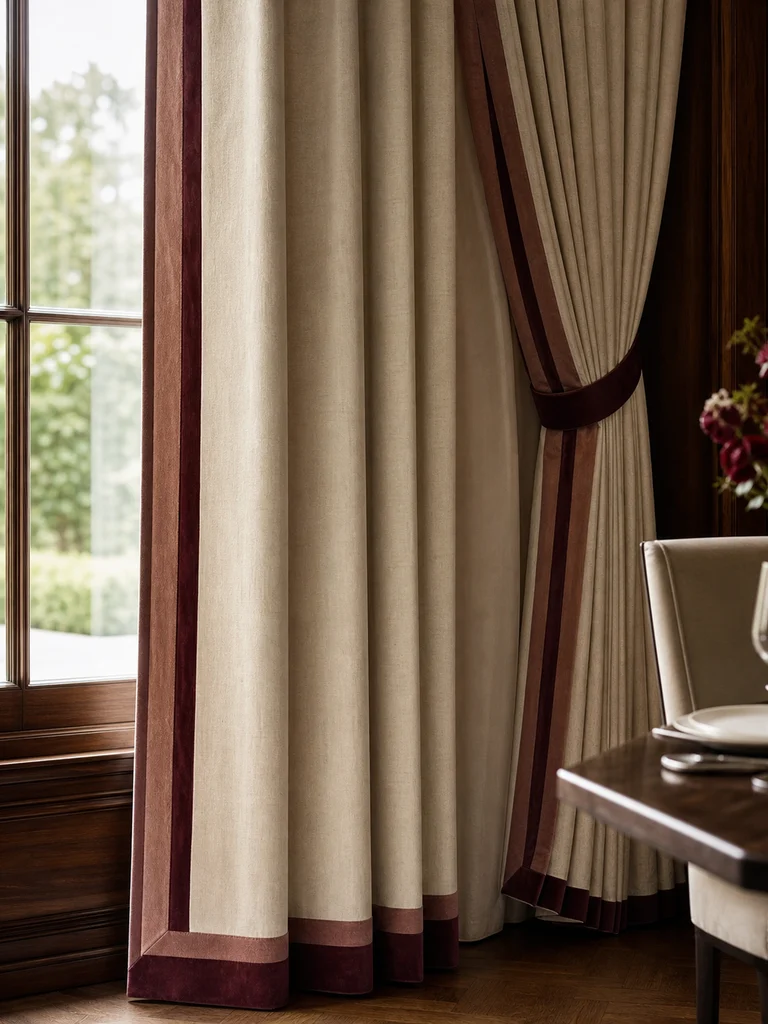 Garnet Border Drapery shown in Formal suites, villas, private dining rooms
