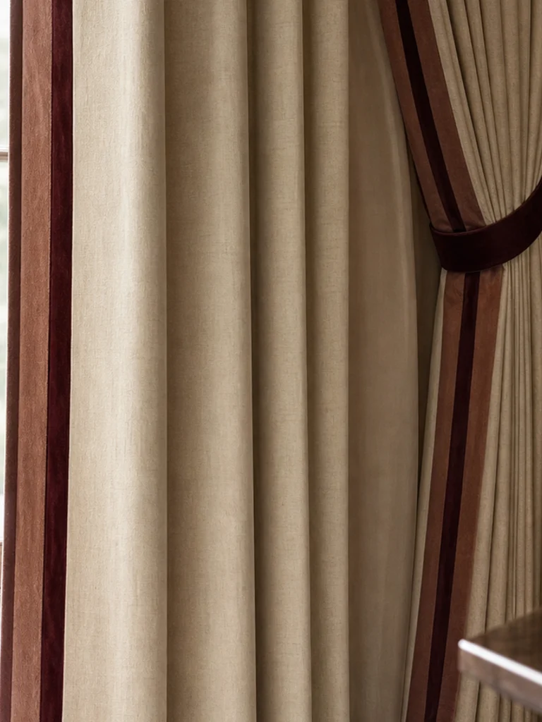 Garnet Border Drapery textile and construction detail