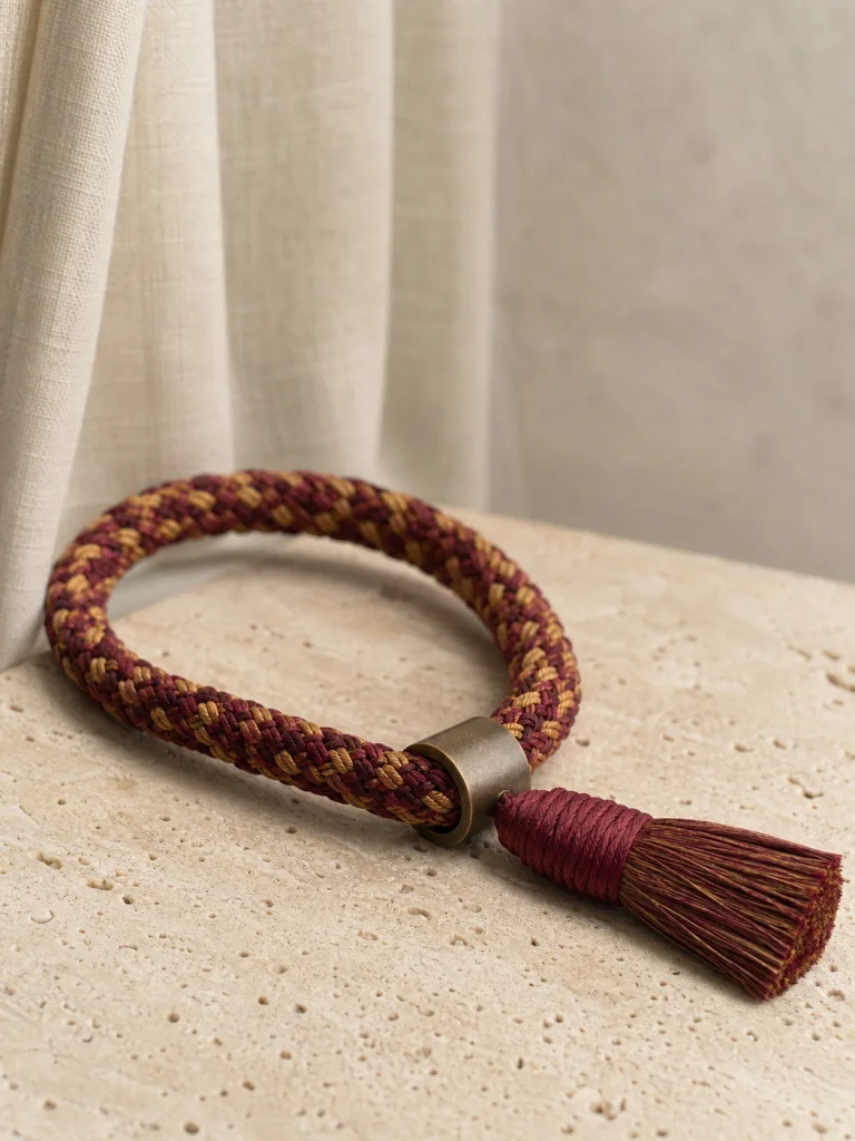 Garnet Loop Tie-Back Pair textile and construction detail