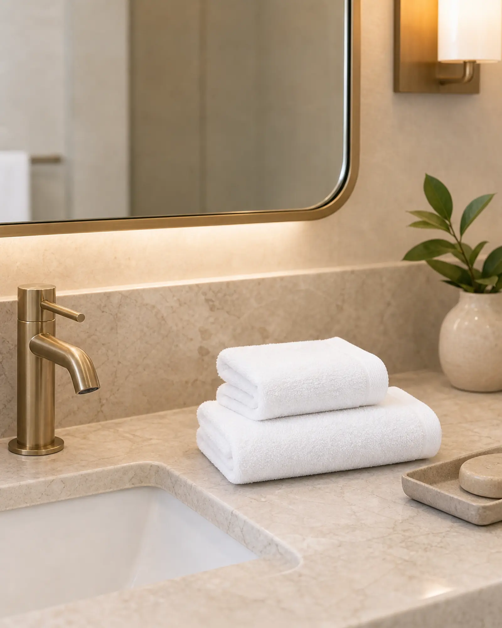 Face / Hand Towel in context - Hotel bathrooms, guest washrooms, spa rooms, gym changing areas