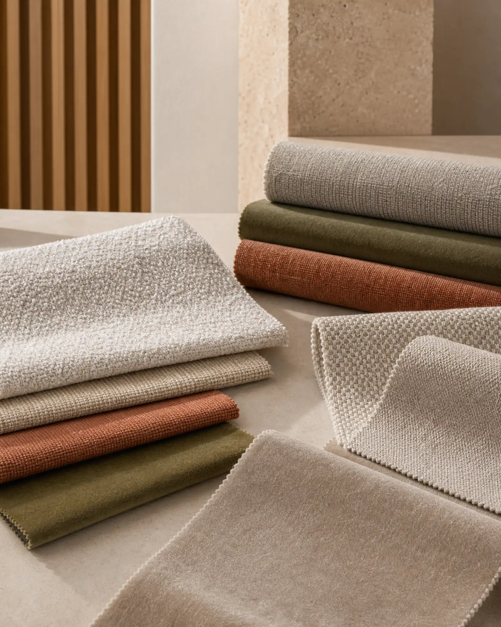Contract upholstery fabric swatches for hotel furniture