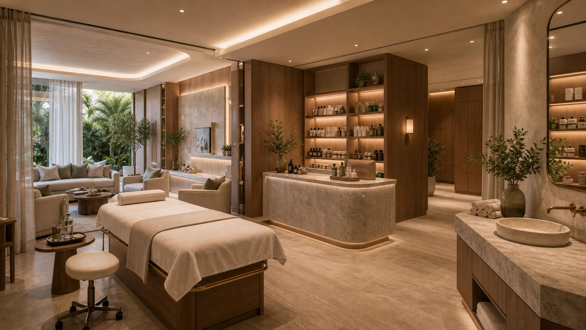 Spa and Wellness Furniture in the UAE: Treatment Rooms, Relaxation Lounges, Lockers, Reception, and Materials