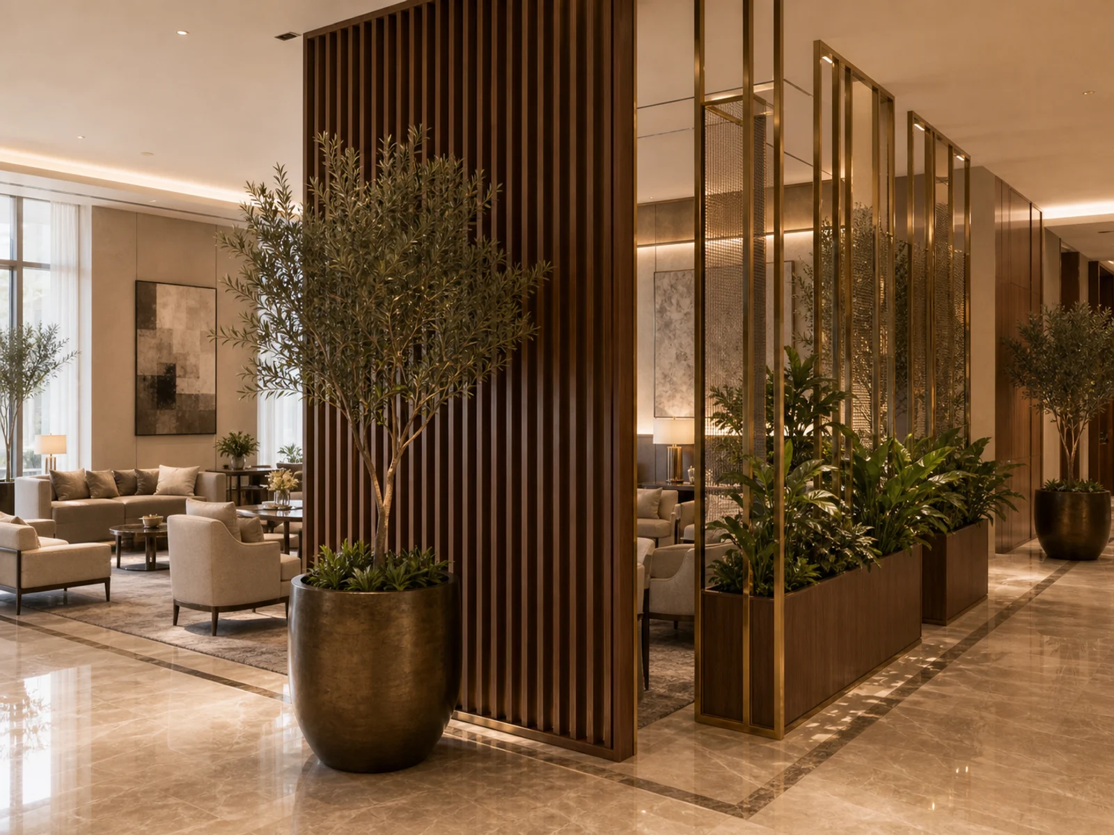 Hotel Lobby & Lounge Furniture - Partitions & Planters