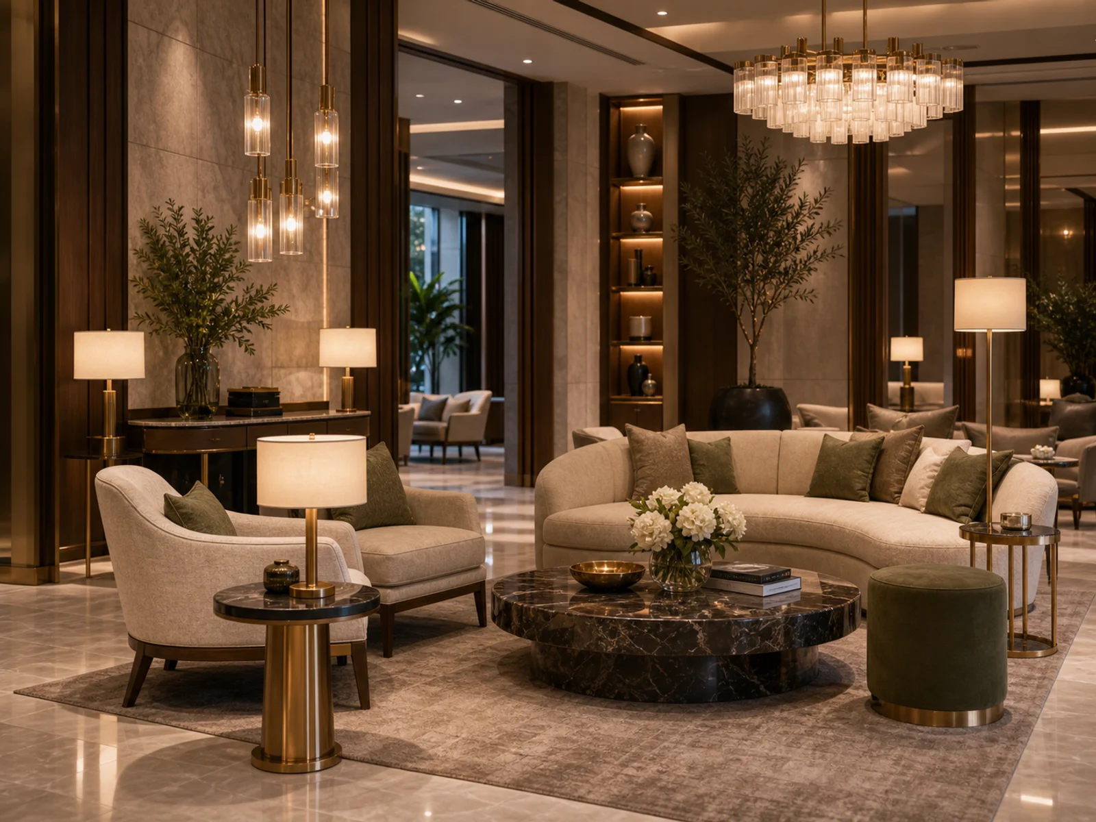 Hotel Lobby & Lounge Furniture - Tables & Lighting